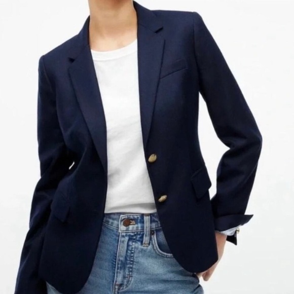 J. Crew Jackets & Blazers - J. Crew Schoolboy Blazer Navy Size 4 with gold buttons 98% Wool